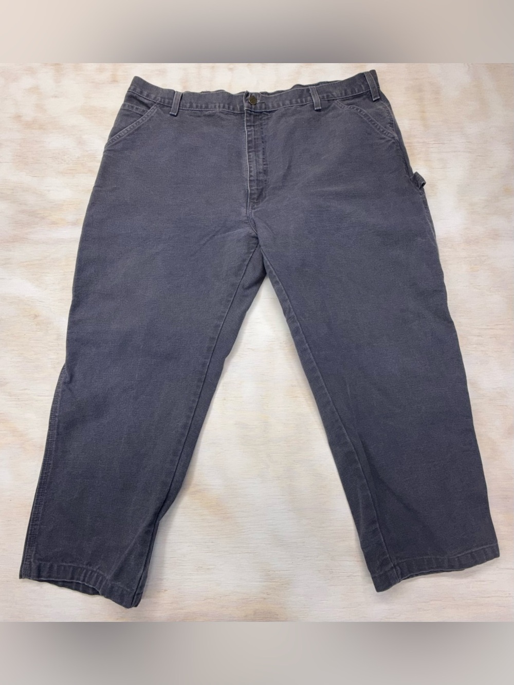 Y2K Carhartt Men’s Vintage B11 PTB Dungaree Fit 39x25 Grey Blue Carpenter Pants